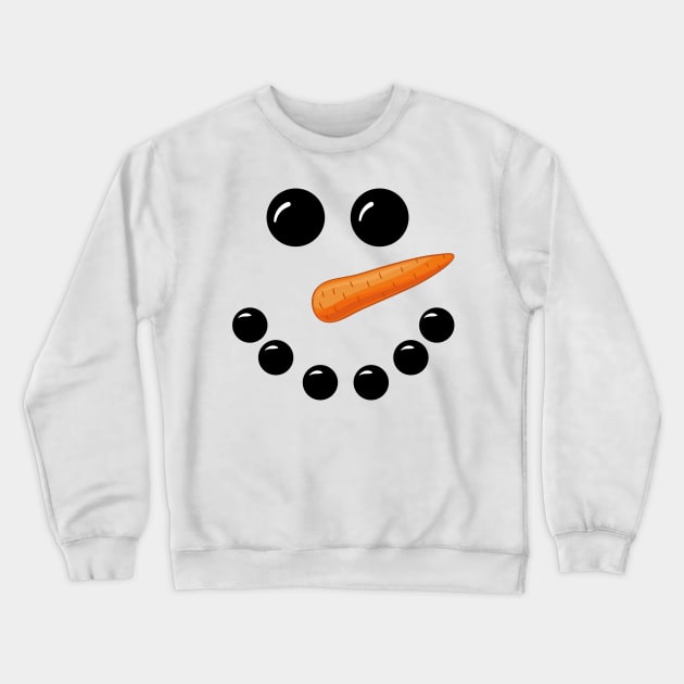 Snowman Face Cute Christmas Costume for Men Women Girls and Boys Crewneck Sweatshirt by DenverSlade